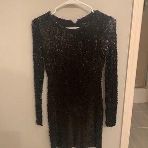 French Connection black sequin mini dress